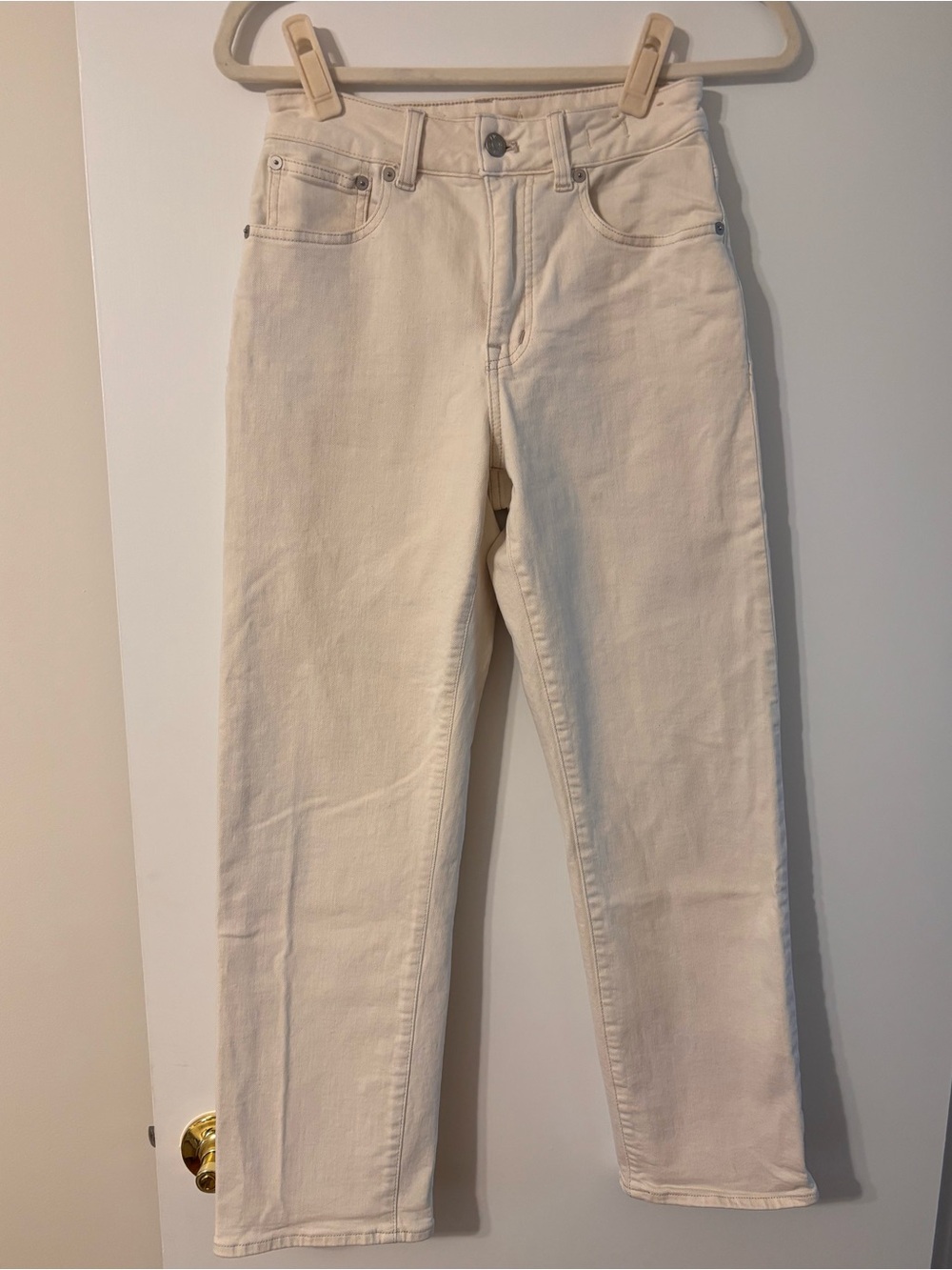 Madewell Women’s High-Rise Curvy 90’s Cream Straight-Leg Jeans